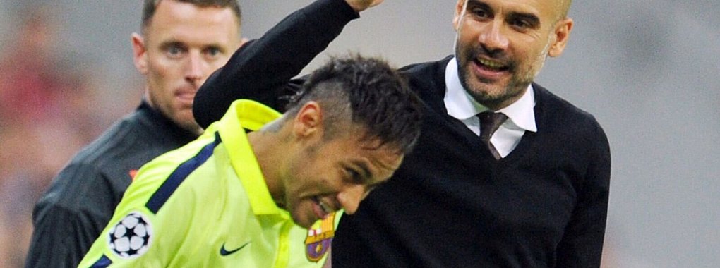 Pep Guardiola (rechts) hätte Neymar fast zum FC Bayern geholt - © picture alliance / dpa
