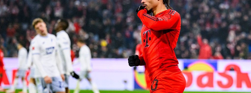 Leroy Sane jubelt nach seinem Treffer zum 4:0. - © Tom Weller/dpa