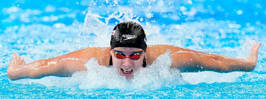 Steht &uuml;ber 100 Meter Schmetterling im Finale der Schwimm-WM in Doha: Angelina K&ouml;hler. - &copy; Hassan Ammar/AP/dpa
