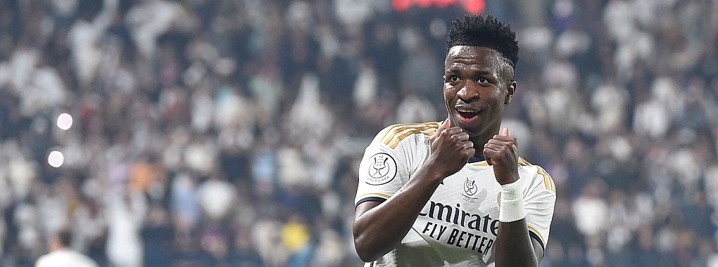 Real Madrids Machwinner Vinicius Junior traf gleich dreimal. - &copy; Uncredited/AP
