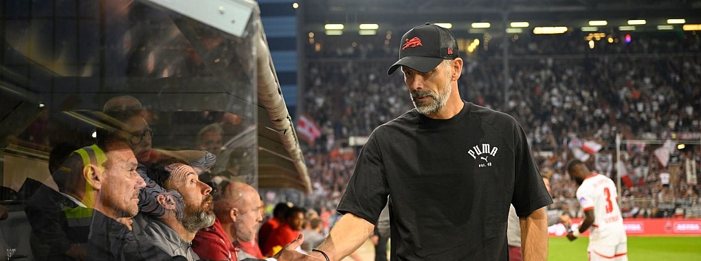 RB-Trainer Marco Rose hat die Fans von St. Pauli gelobt. - © Gregor Fischer/dpa