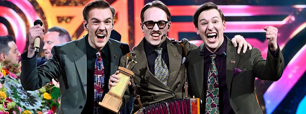 Die Band KAJ soll Schweden beim ESC vertreten. - © Anders Wiklund/TT News Agency/AP/dpa
