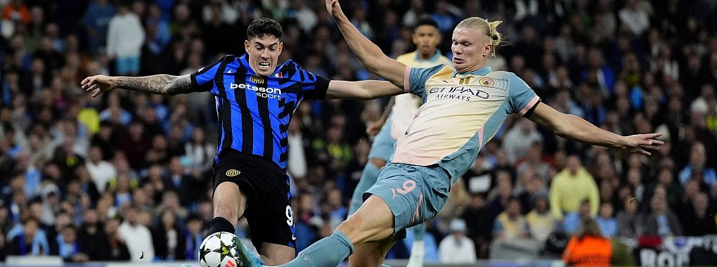 City-Star Erling Haaland (r) konnte Inters Verteidigung nicht überwinden. - © Nick Potts/PA Wire/dpa