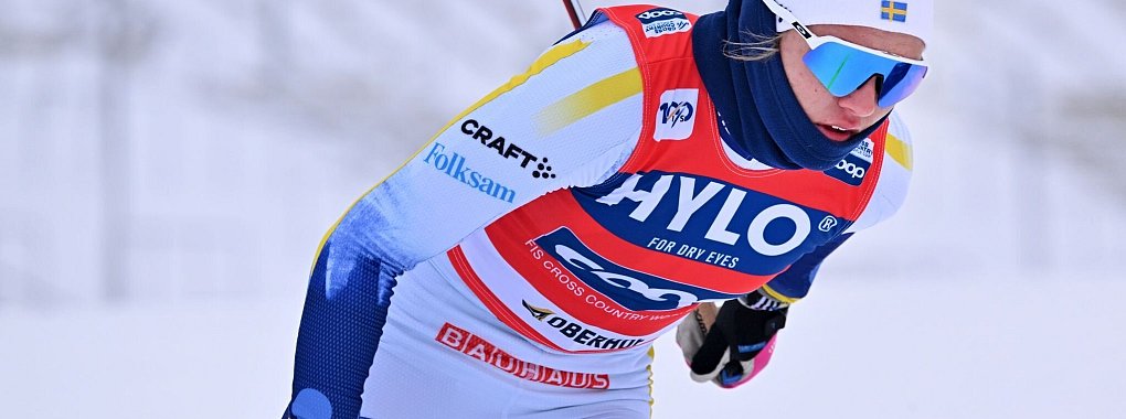 Linn Svahn aus Schweden gewinnt den Sprint in Goms in der Schweiz. - &copy; Martin Schutt/dpa