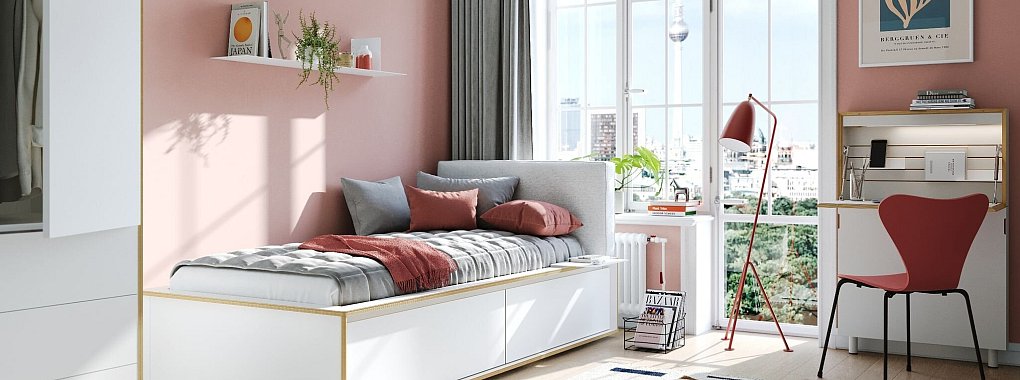 Rosa und Pink sorgen f&uuml;r gute Gef&uuml;hle, hier ein Beispiel von M&uuml;ller M&ouml;belwerkst&auml;tten. - &copy; M&uuml;ller M&ouml;belwerkst&auml;tten/VDM/dpa-tmn
