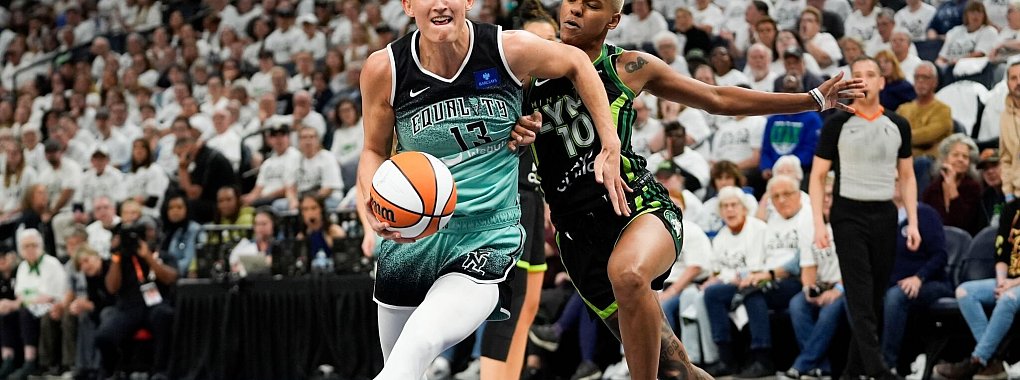 Starke Leistung reicht nicht: Leonie Fiebich muss mit den New York Liberty in ein fünftes Finale. - © Abbie Parr/AP/dpa