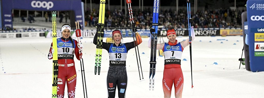 Rydzek glänzt in Lahti. - © Emmi Korhonen/Lehtikuva/dpa