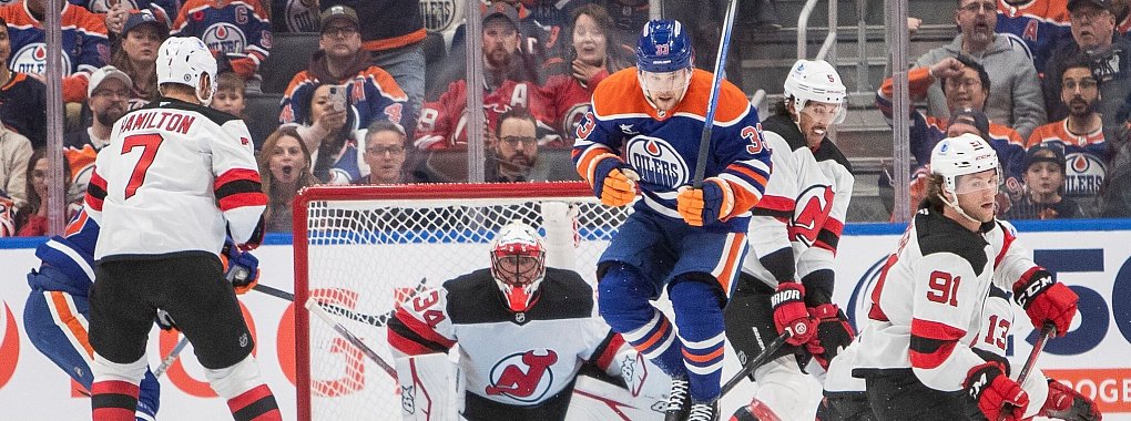 Kein Durchkommen für die Oilers: Gegen die Devils gab es in der NHL ein 0:3. - © Amber Bracken/The Canadian Press via AP/dpa