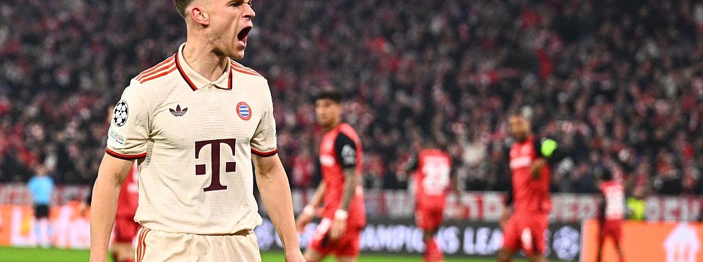 Joshua Kimmich war beim Bayern-Sieg gegen Leverkusen ein Anführer auf dem Platz. - © Tom Weller/dpa
