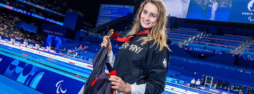 Paralympics-Siegerin Elena Semechin war in Paris Fahnenträgerin bei der Abschlussfeier, jetzt droht ihr der nächste gesundheitliche Rückschlag. - © Jens Büttner/dpa