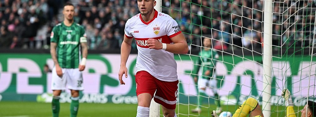 Stuttgarter Torschütze: Ermedin Demirovic trifft zum 1:1 in Bremen. - © Carmen Jaspersen/dpa