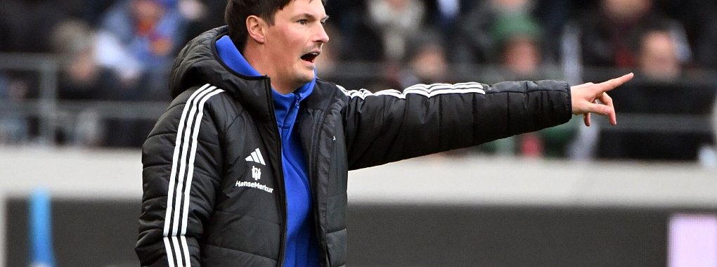 Auch gegen Darmstadt auf der Bank: HSV-Interimstrainer Merlin Polzin. - © Uli Deck/dpa