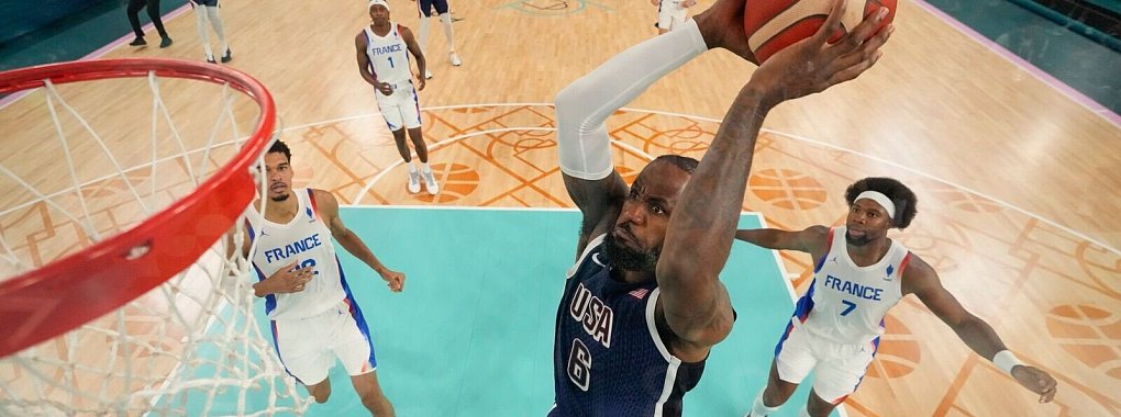 Superstar LeBron James f&uuml;hrt das US-Team an. - &copy; Mark J. Terrill/Pool AP/dpa