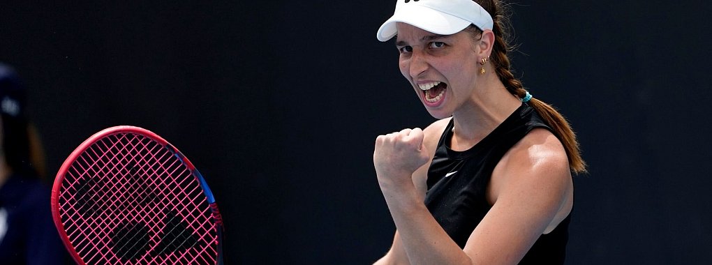 Tamara Korpatsch jubelt nach ihrem Erstrundensieg. - &copy; Alessandra Tarantino/AP/dpa