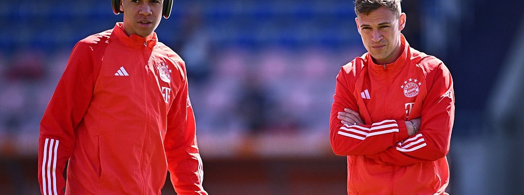 Joshua Kimmich (r) und Jamal Musiala sollen auch in der Zukunft die Gesichter des FC Bayern sein. - © Tom Weller/dpa