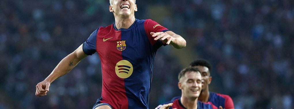 Spaniens Oberstes Sportgericht hat die Spielgenehmigung für Dani Olmo beim FC Barcelona bestätigt. - © Joan Monfort/AP/dpa