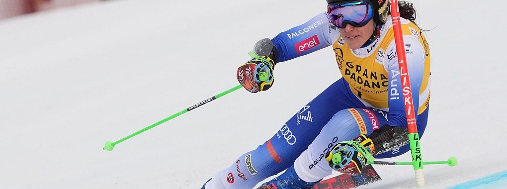Die Italienerin Federica Brignone hat gewonnen. - © Giovanni Auletta/AP/dpa
