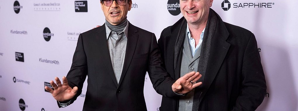 Hollywood in Utah: Robert John Downey Jr. (l) und Christopher Nolan. - &copy; Charles Sykes/Invision via AP/dpa