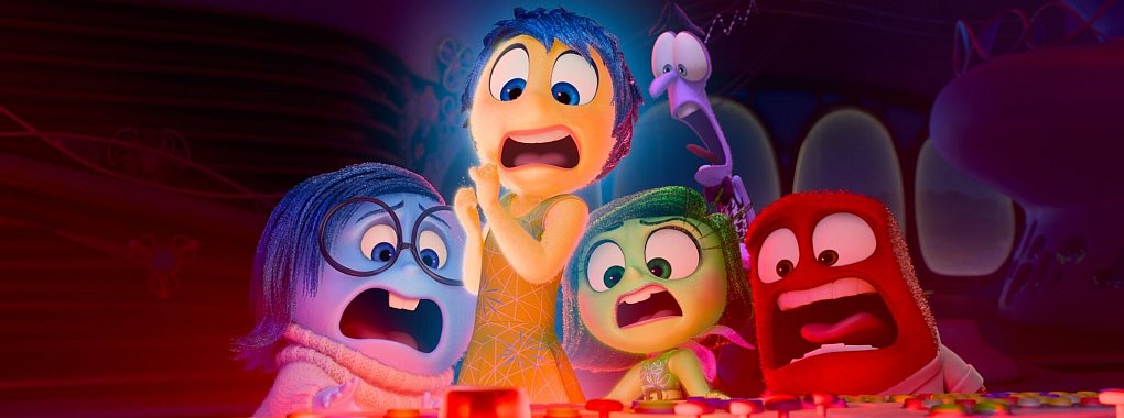 Die Emotionen Freude, Kummer, Wut, Angst und Ekel in einer Szene des Kinofilms "Alles steht Kopf 2". - &copy; Pixar/Disney/dpa