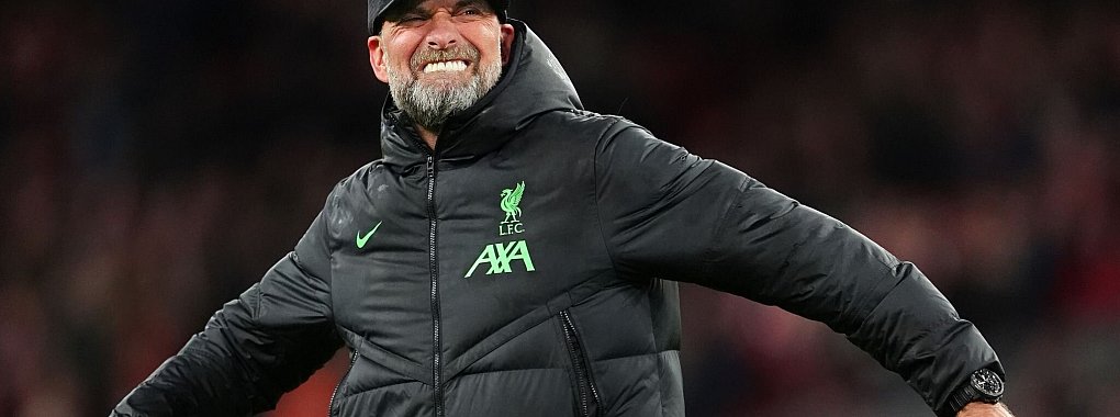 Liverpools Trainer J&uuml;rgen Klopp jubelt nach dem Sieg gegen Sheffield United. - &copy; Peter Byrne/PA Wire/dpa