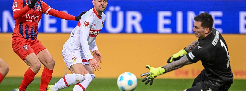 Maximilian Mittelstädt ist Torschütze für den VfB in Heidenheim. - © Harry Langer/dpa