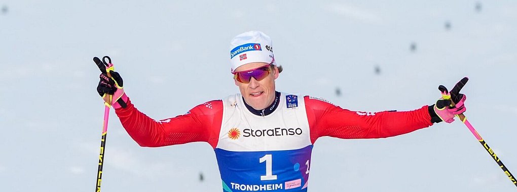 Triumph vor der Ziellinie: Johannes Kläbo. - © Lise Åserud/NTB/dpa