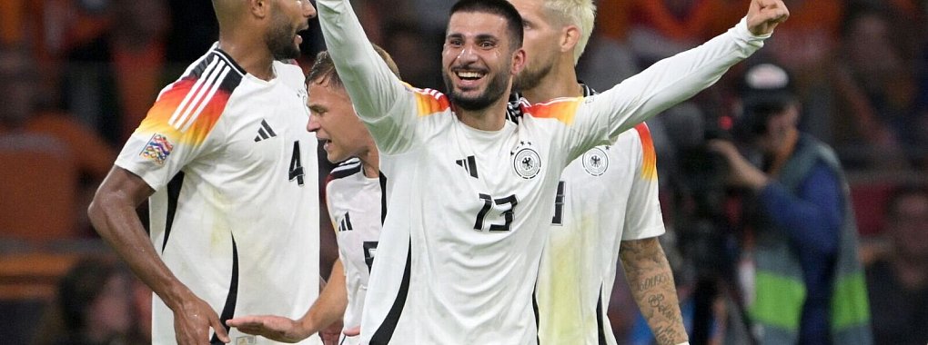 Deniz Undav bejubelt sein erstes Länderspieltor. - © Federico Gambarini/dpa