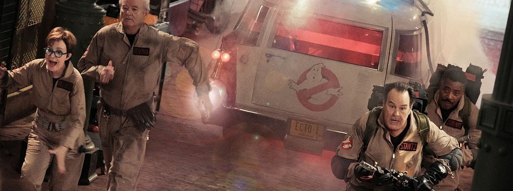 Janine (Annie Potts), Peter (Bill Murray), Ray (Dan Aykroyd) and Winston (Ernie Hudson) (l-r) in einer Szene des Films &laquo;Ghostbusters: Frozen Empire&raquo;. - &copy; Jaap Buitendijk/Sony Pictures/dpa