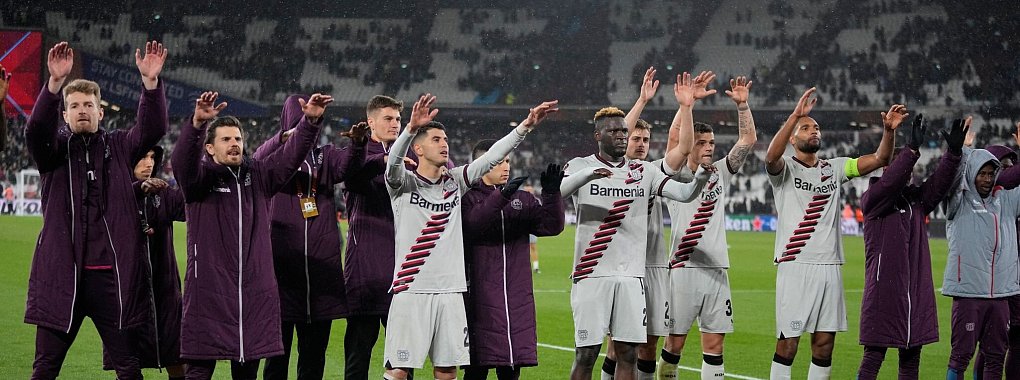 Seit 44 Pflichtspielen ungeschlagen: Leverkusen zieht ins Halbfinale der Europa League ein. - &copy; Kin Cheung/AP