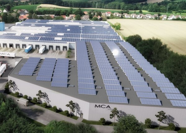 MCA erweitert den Logistikstandort in Voßheide. Von insgesamt 20 Rampen soll hier der Warenverkehr geregelt werden. Fotomontage. - © MCA