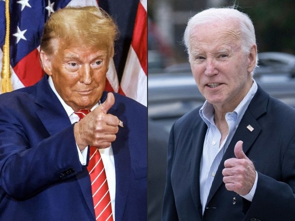 Gehen voraussichtlich ins Rennen um die US-Präsidentschaft: Ex-Präsident Donald Trump (l.) und Amtsinhaber Joe Biden. - © TANNEN MAURY,BRENDAN SMIALOWSKI/AFP