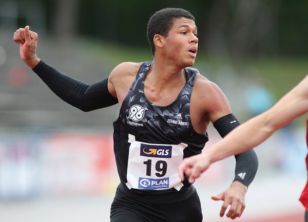 Malik Diakite schaut Richtung Kampfgericht und sichert sich am Ende mit 7641 Punkten den DM-Titel. - © Ralf Görlitz