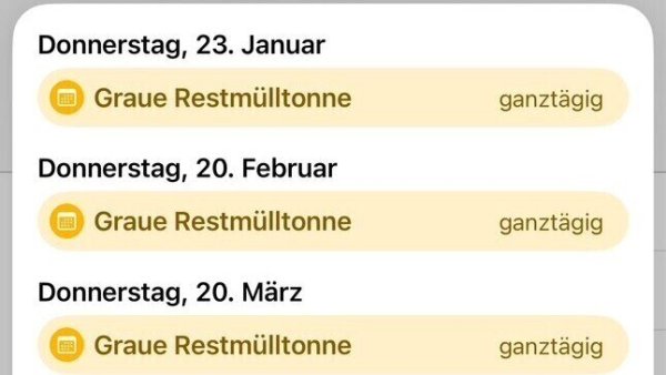 Auf dem digitalen Abfuhrkalender können die Termine zur Müllabholung eingesehen werden. - © Stadt Lügde