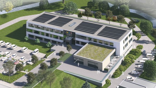 So soll die neue Stadtwerke-Zentrale am Gelskamp einmal aussehen. Baubeginn wird im Sommer, spätestens im Herbst, sein.  - © Grafik: Brandstetter Architekten