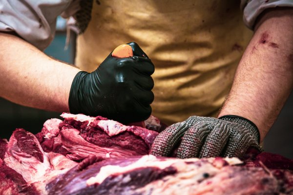 Knochenjob: In der Schlachtung und Fleischverarbeitung arbeiten viele Menschen aus Osteuropa für Subunternehmen. Die Gewerkschaft NGG kritisiert die prekären Wohn- und Arbeitsbedingungen – und fordert mehr staatliche Kontrollen in der Branche. - © NGG