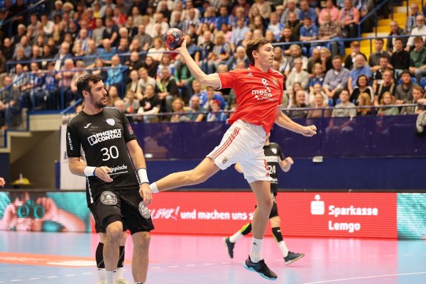 Erfahrene Haudegen: Benficas Jonas Källman entwischte beim 29:30 im Hinspiel TBV-Routinier Gedeon Guardiola. Foto: Paul Cohen - © paul cohen