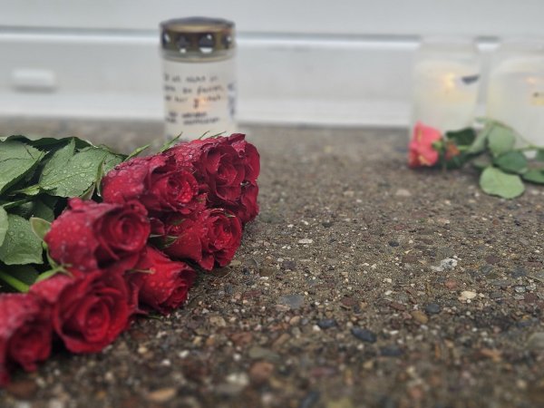 Vor dem Tatort in einem Detmolder Wohngebiet liegen am Mittwoch nach Bekanntwerden des Verbrechens Blumen. - © Janet König