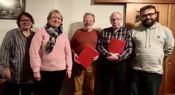 Ehrungen bei der SPD Lage: (von links) Andrea Speckbrock, Christiane Dorß-Dierker, Günter Brinkmann, Hartmut Schäfer, Waldemar Dercho. - © SPD Lage
