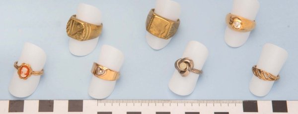 Die Polizei sucht die Eigentümer dieser Ringe. - © Polizei Lippe