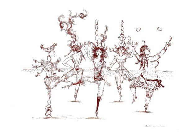 Bele Bachem (1916-2005) Eiertänzerinnen, Lithografie, 49 x 63,5 cm, 1966. Privatbesitz. - Foto: Piet Breed. © VG Bild-Kunst, Bonn, 2024