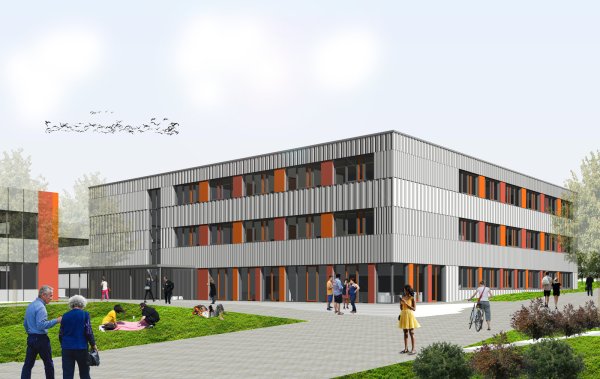 So soll der geplante Neubau am Schulzentrum Lohfeld aussehen. - © SBP Architekten
