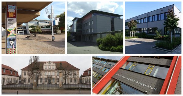 Die Lemgoer Schulen sind beliebt: (von links oben im Uhrzeigersinn) Realschule, Gesamtschule, Hauptschule, MWG und EKG. - © Vera Gerstendorf-Welle, Nadine Uphoff, Till Brand, Marianne-Weber-Gymnasium, Heinrich-Drake-Hauptschule
