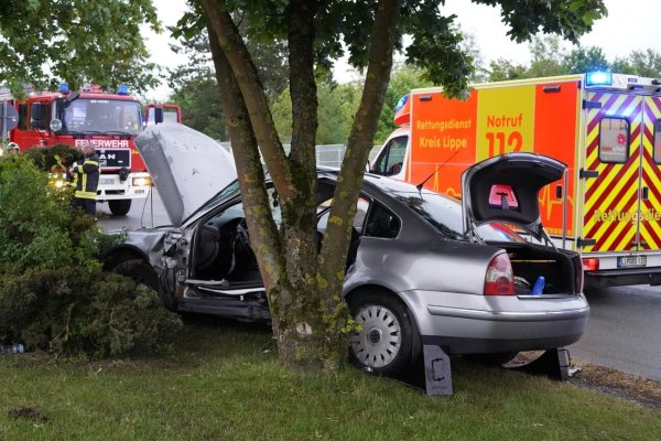 Der Fahrer wurde bei dem Unfall in seinem Fahrzeug eingeklemmt. - © FREITAG-TV