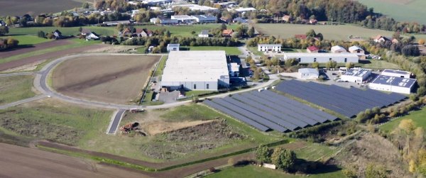 Im Gewerbegebiet Echternhagen wird aus erneuerbaren Energien Wasserstoff erzeugt, abgenommen und anschließend in andere Gebiete transportiert. - © Gemeinde Kalletal