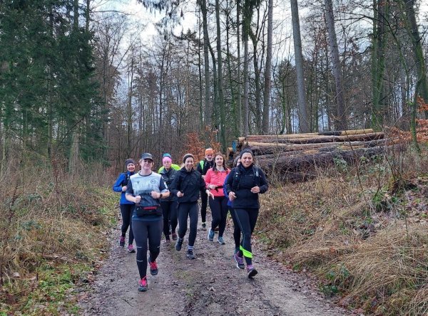 Gemeinsam macht’s mehr Spaß: Bei Wind und Wetter trainieren Katja Kruse (v.l.), Alexa Broszeit, Birgit Schönfelt, Lisa Berger, Rüdiger Weissenberger, Marie Hensen und Zeynep Ergün mit der Bielefelder Laufgruppe Teuto Run und Fun für den Hermannslauf. - © Katja Kohn