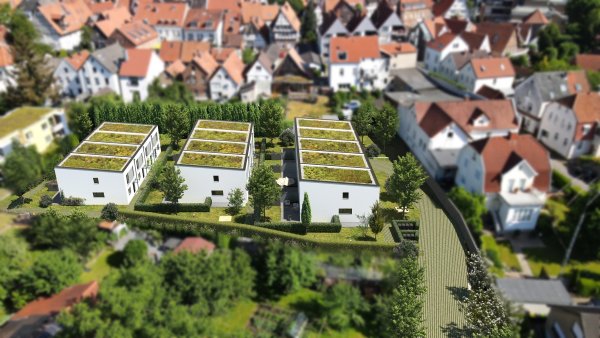 So könnten sie aussehen, die neuen Wohnungen in zweiter Reihe hinter der Schuhstraße. - © Bildreche: Hanse Gärten Lemgo GbR