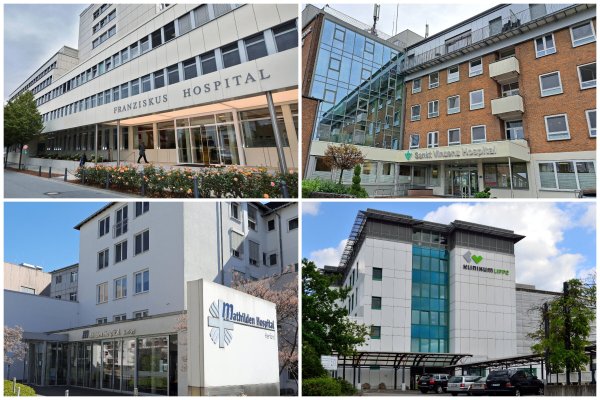 Für diese Krankenhäuser sieht das NRW-Gesundheitsministerium künftig keine Geriatrie mehr vor: Franziskus-Hospital Bielefeld, St.-Vinzenz-Hospital Rheda-Wiedenbrück, Mathilden-Hospital Herford und Klinikum Lippe, Standort Detmold. - © Sarah Jonek, Frank-Michael Kiel-Steinkamp, Marion Pokorra, Klinikum Lippe