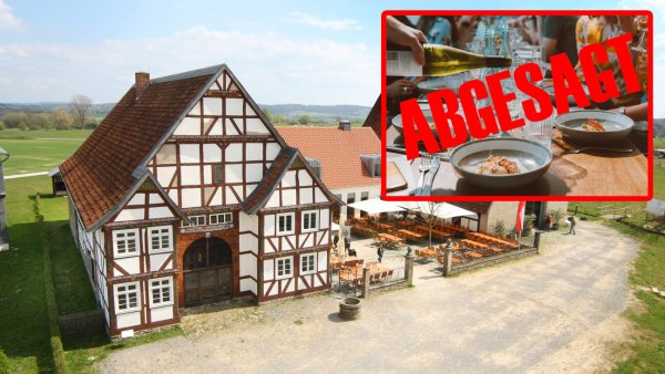 Die Gaststätte "Im Weißen Ross" im Detmolder Freilichtmuseum hat zurzeit mit einer ganzen Reihe von Absagen zu kämpfen. - © Archivfoto: Vera Gerstendorf-Welle/Symbolbild: Pixabay/Montage: Oliver Wendtland