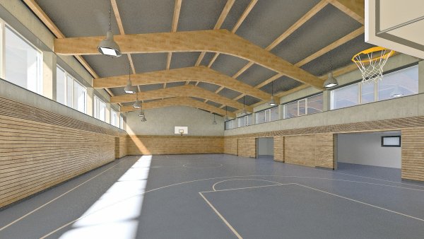 Auch eine neue Sporthalle wird gebaut. - © Till Brand