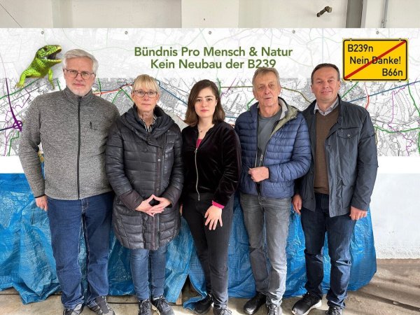 Stehen für eine Wende in der Verkehrspolitik: Thomas Möller (von links), Renate Wedegärtner, Julia Eisentraut, Volker Schubach und Thomas Hattermann - © Fotorechte: Bürgerinitiative